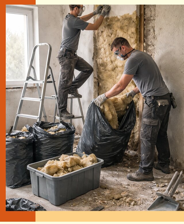 Демонтаж старого утеплителя и вывоз отходов в Сочи